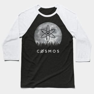 Vintage Cosmos ATOM Coin To The Moon Crypto Token Cryptocurrency Blockchain Wallet Birthday Gift For Men Women Kids Baseball T-Shirt